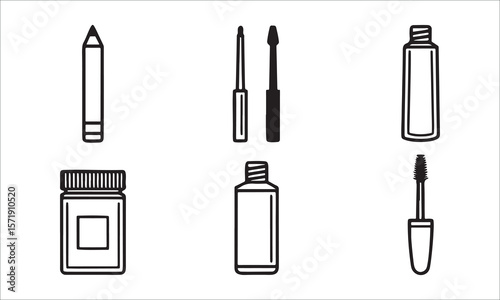 Makeup tools and containers cosmetics beauty