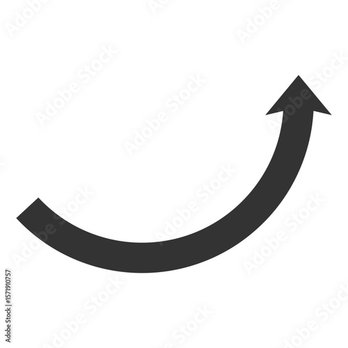 Wide upward curve arrow.