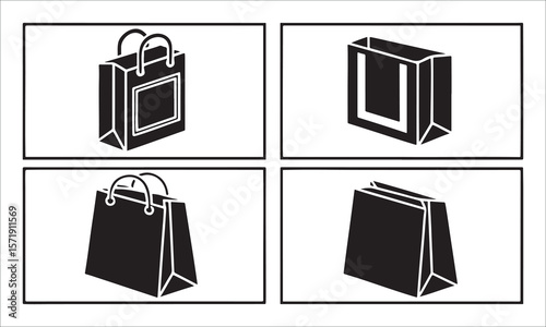 Shopping bags with handles and frames paper bags gift bags