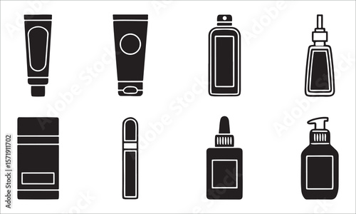 Various cosmetic containers and bottles tube dispenser