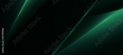 Modern abstract luxury banner, abstract green and black polygon elegant background vector for branding presentation or product ads bg