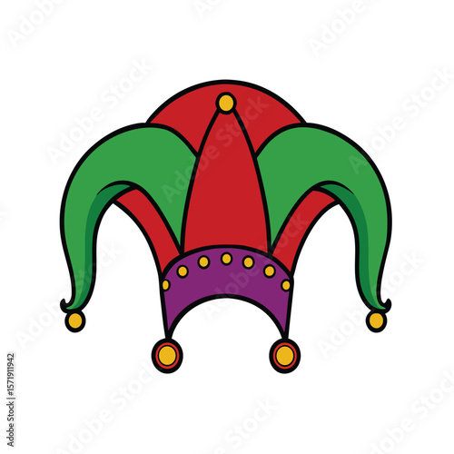 Jester or fool hat  on white background