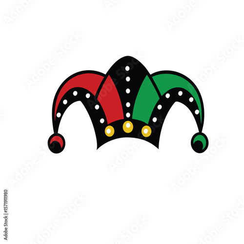 Jester or fool hat  on white background
