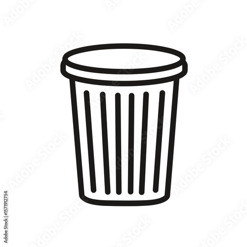 Minimalist trash bin icon in black outline for delete or remove interface action
