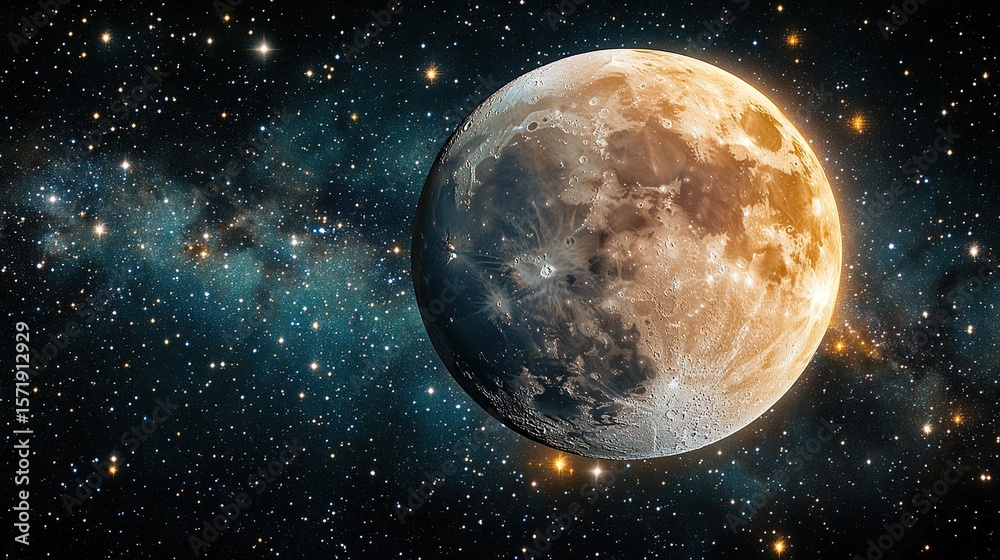 Fototapeta premium Cosmic Moon, celestial spectacle