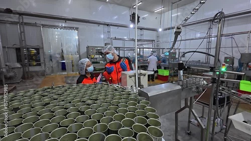 line process working in food factory or food engineer check process
