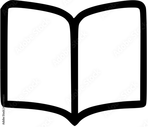 Open Book Concept: An open book, with blank pages, its outline forms a simple yet powerful invitation to the worlds of knowledge, creativity, and learning.