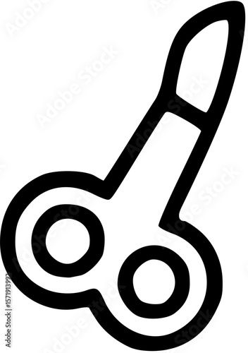 Scissors Icon: A crisp, minimalist icon of a pair of scissors, rendered in stark black outline for maximum clarity and impact.