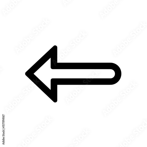 Simple left arrow icon in black, bold outline for navigation or direction use
