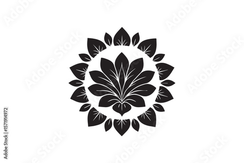Bangle Beautiful Mandala twin Vector silhouette on white background.01