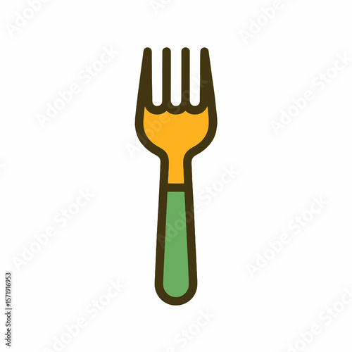 Fork Icon with Flat Design