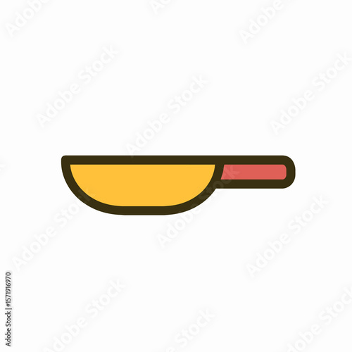 Frying Pan Icon Flat Vector