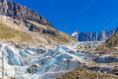 Schilderij op canvas Glacier Argentiere in Chamonix valley, french Alps