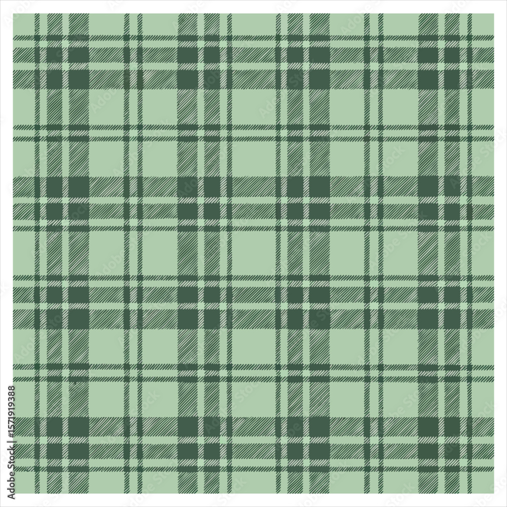 Classic sage green and charcoal gray plaid pattern background