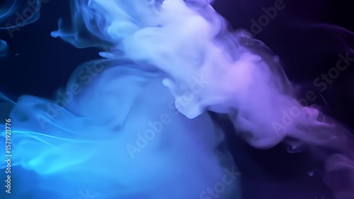 Swirling Blue and Purple Smoke Creates an Abstract Cloud on Dark Background for Adobe Stock Photos