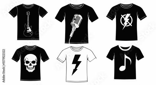 set of rock t shirts