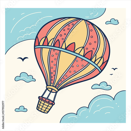 A hot air balloon in the sky