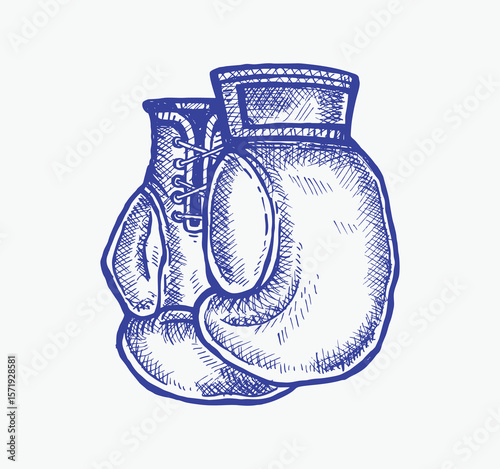 Sketch of Boxing gloves sign, vector Boxing gloves, Boxing gloves picture
