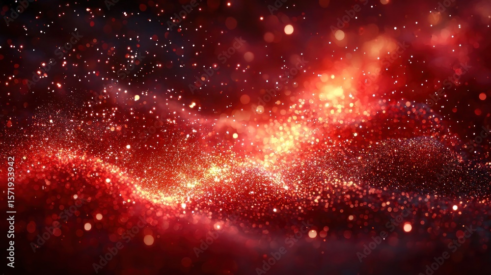 Fototapeta premium Fiery, swirling, glittery particles
