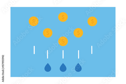 Realistic Coins Gelt Raining From Top Menorah