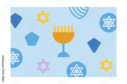 Hanukkah Themed Background With Dreidels Sufganiyot