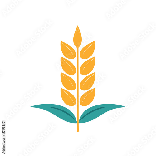 Wheat Icon Isolated on a Transparent Background 