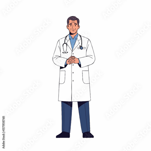 Professional Doctor Ready for Medical Examination with Confident and Caring Attitude