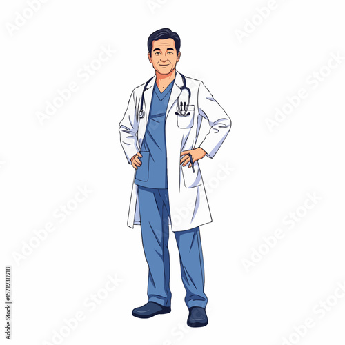 Professional Doctor Ready for Medical Examination with Confident and Caring Attitude