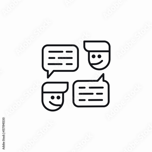 interpersonal conversation icon sign vector