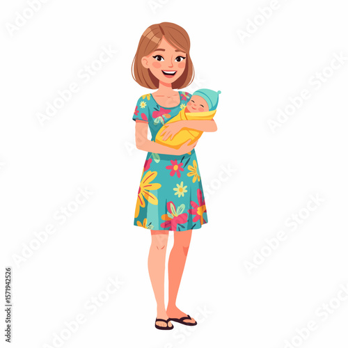 Happy Mother Holding Her Baby with Love and Tenderness in a Warm Moment