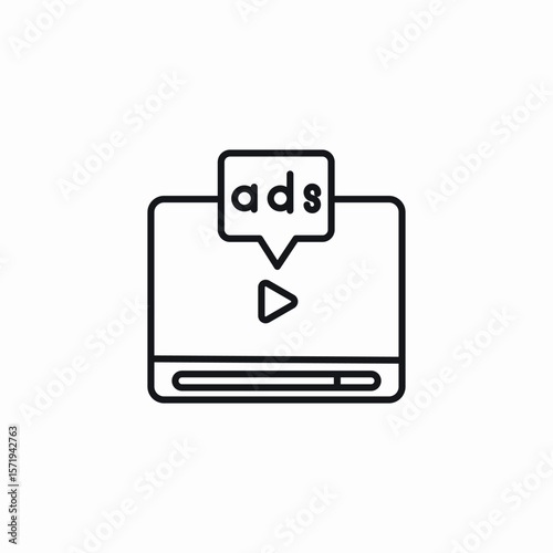 video advertisement icon sign vector