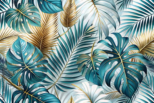 seamless background with leaves