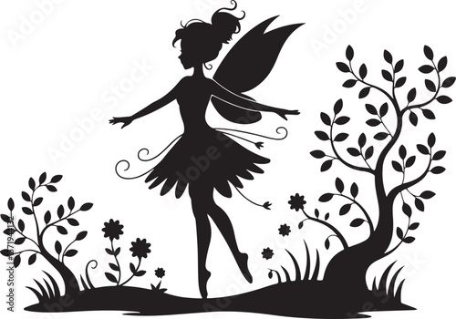 Dynamic Cheerleader Silhouette with Pom Pom

