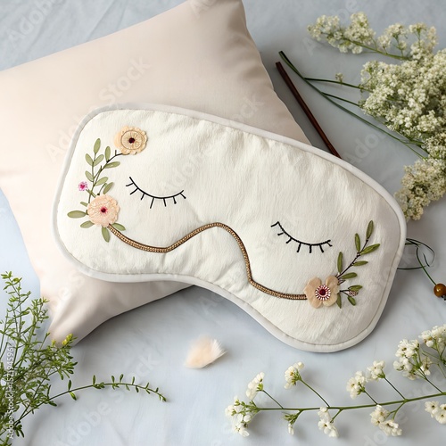 cute pillow with face and calming background