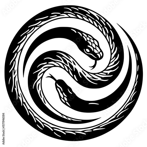 Silhouette of a coiled snake