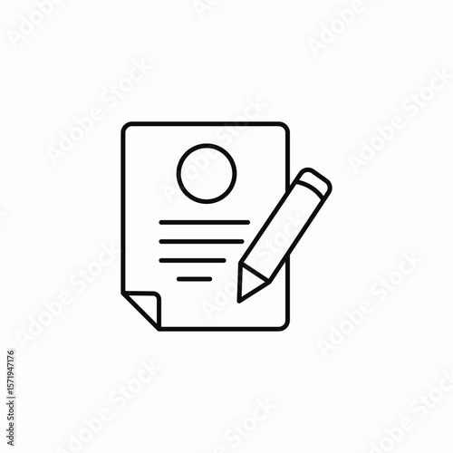 cv document icon sign vector