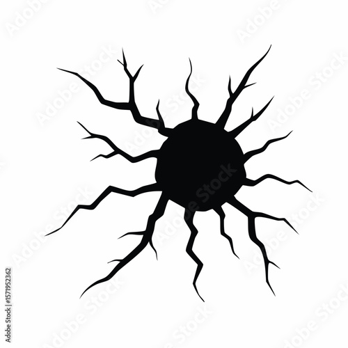Silhouette of cracks silhouette design black