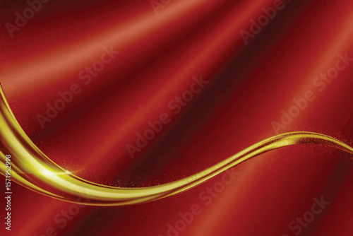 Luxurious red gradient background with glowing golden wave, sparkling particles, and elegant white LUXURY BACKGROUND text glowing softly 
