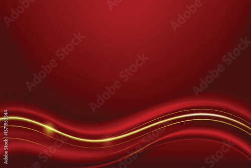 Luxurious red gradient background with glowing golden wave, sparkling particles, and elegant white LUXURY BACKGROUND text glowing softly 