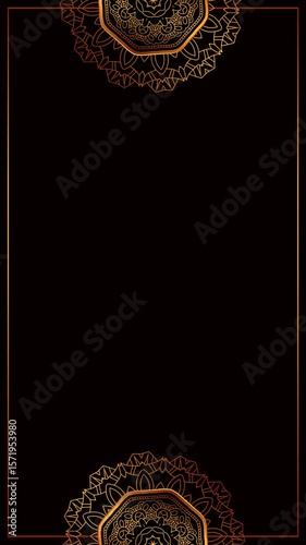 vintage gold frame mandala alpha channel background