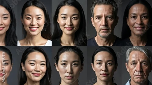 Collage of diverse faces men and women of various ages and ethnicities