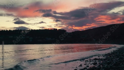 Looking over a beautiful lake at sunrise