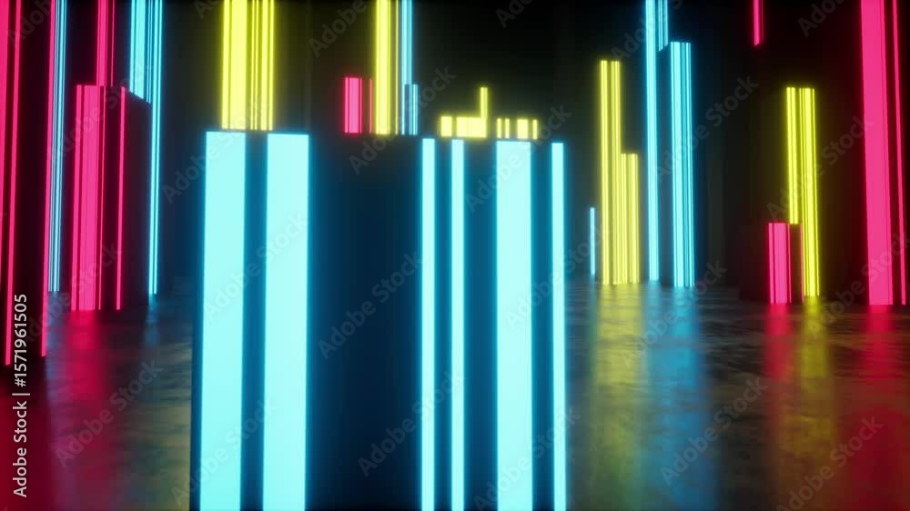 Vibrant Neon Light Bars Abstract Background Vibrant Neon Light Bars Abstract Background