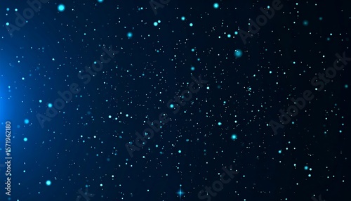 Dark blue space filled with light blue particles