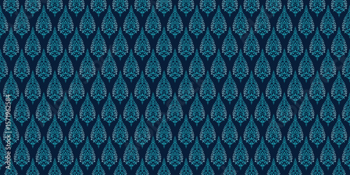 Thai Ocean Grid, Soft Blue Ethnic
