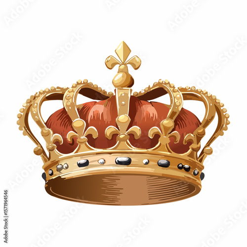 golden crown isolated on white