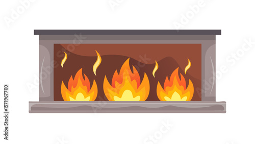fire in a fireplace
