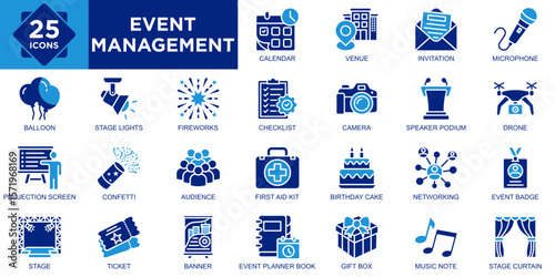 event management, event, business, presentation, conference, seminar icon set. Outline icons collection. Simple vector illustration