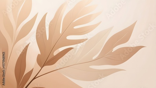 Neutral beige gradient background with soft blurred leaf shadows — calming and aesthetic, ideal for wellness or lifestyle presentations 2