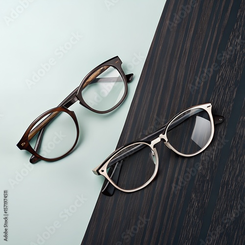 two glasses on a table of  two colours mockup